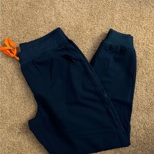 Figs Navy Zamora Joggers with Orange Tie